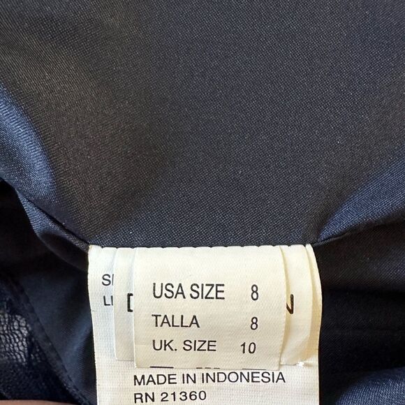 Morilee Madeline Lace and Satin Bridesmaid Dress with V-Back Navy Blue 8 - Picture 5 of 8